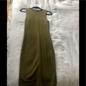 Olive Green Stretchy Zara Midi Dress